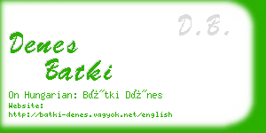 denes batki business card